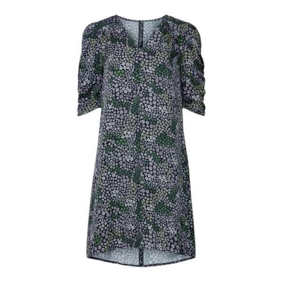 See by Chloe Floral Puff Sleeve Shift Mini Dress Blue Green Size 34 or XS‎ - Picture 12 of 16